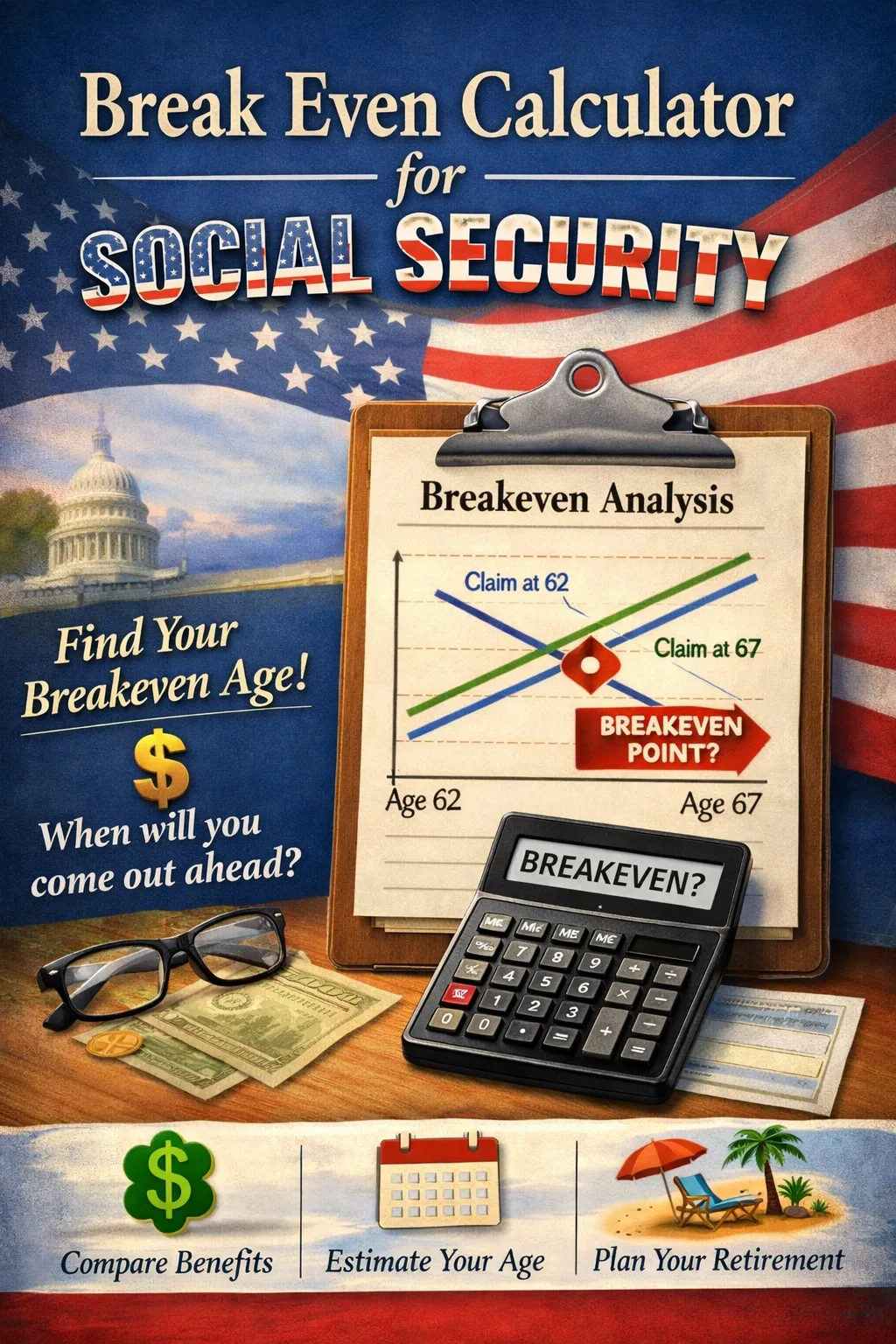 Break Even Calculator for Social Security