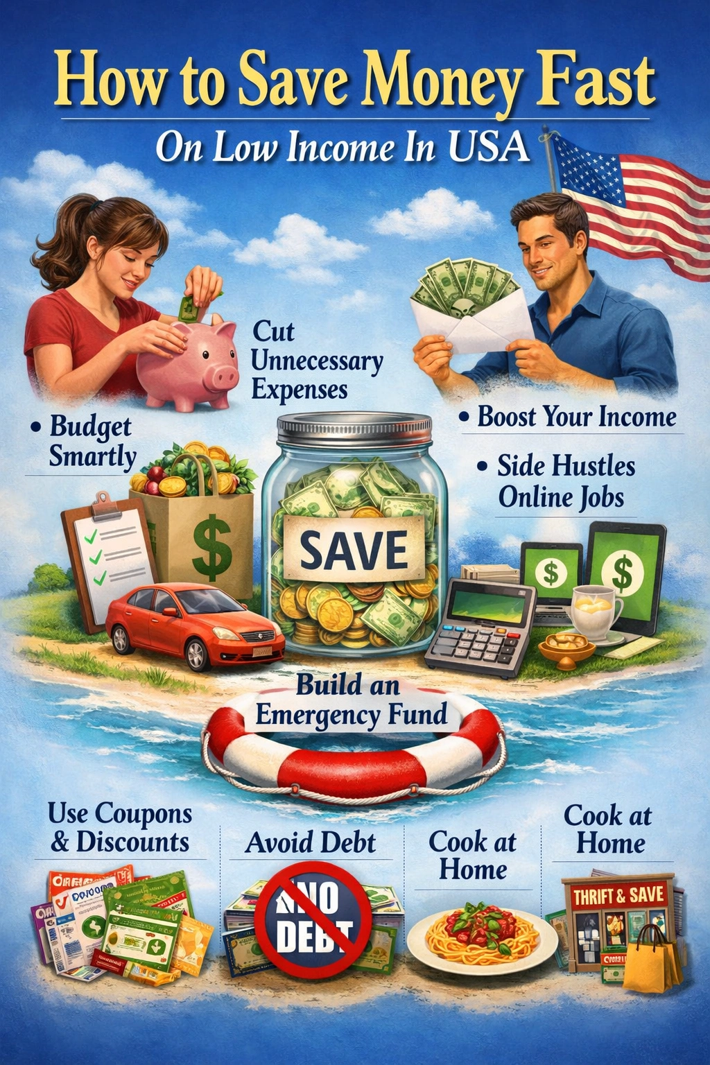 How to Save Money Fast On Low Income In USA
