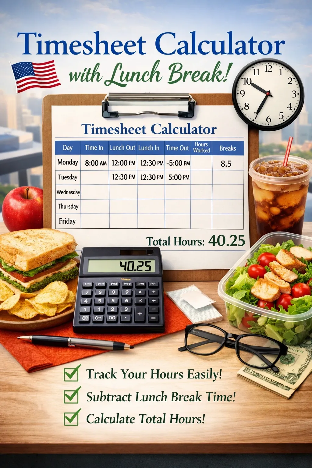 Timesheet Calculator With Lunch Break