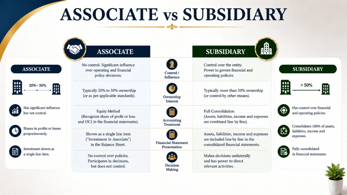 Associate vs Subsidiary